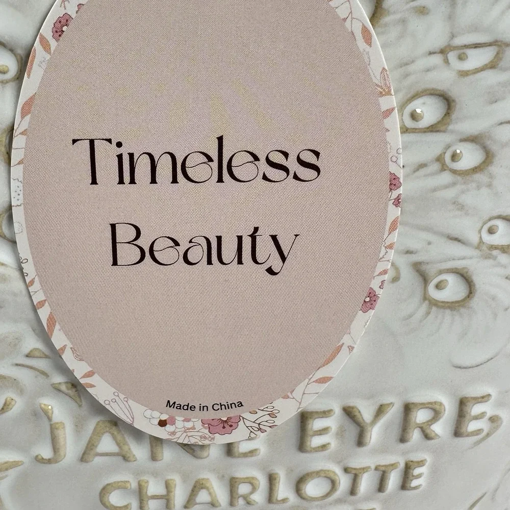 Jane Eyre Book Vase Timeless Beauty Ceramic White Gold Charlotte Bronte